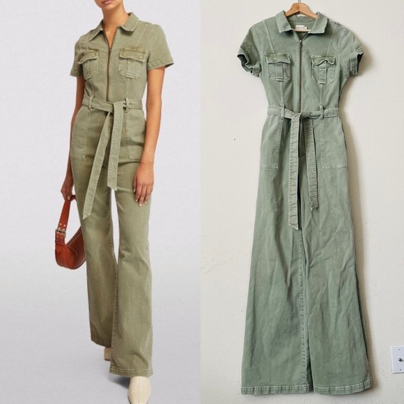 Alice + Olivia Pants - Alice + Olivia Jeans SIZE 31 Gorgeous wide leg collared jumpsuit in Sage green